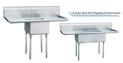 Stainless steel Sink with Right & Left Drainboard