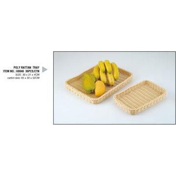 POLY RATTAN BASKET->  60046