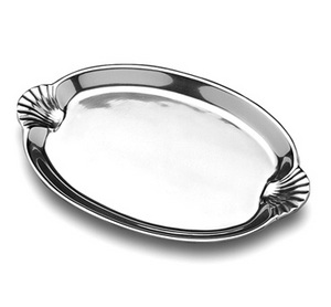 Scallop-Scallop Handle Large Oval Tray