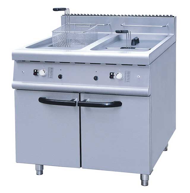 2-Tank Fryer (4-Basket) With Cabinet