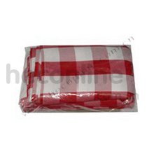 red and white 2 table textile