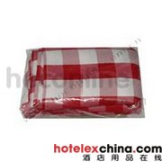red and white 3 table textile