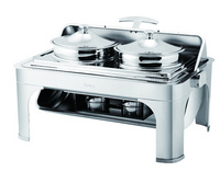 Dripless Oblong Soup Station W/Roll Top Lid and Station Steel Legs