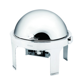 Dripless Round Chafing Dish W/Roll Top Lid and Station Steel Legs
