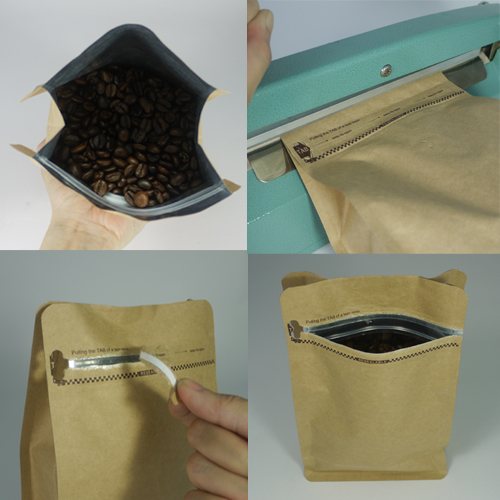 Box Pouch Coffee Bag with Pocket Zipper-vending machine