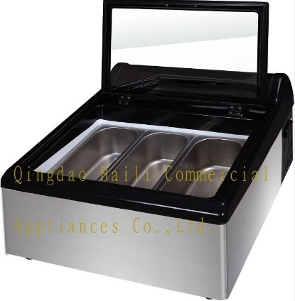 Leavo-Countertop Ice Cream Showcase, Gelato Showcase, Dipping Cabinet