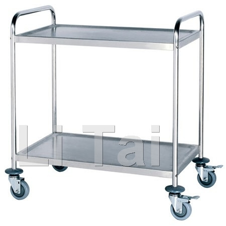 Stainless Steel Two-layers Dining Cart(round tube)