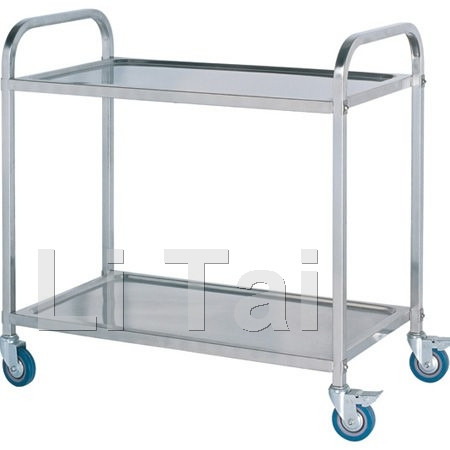 Stainless Steel Two-layers Dining Cart(square tube)