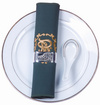 Napkin with embroidered logo & Napkin ring