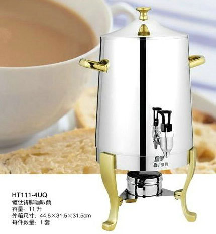 Gold-plated coffee-cast foot tripod