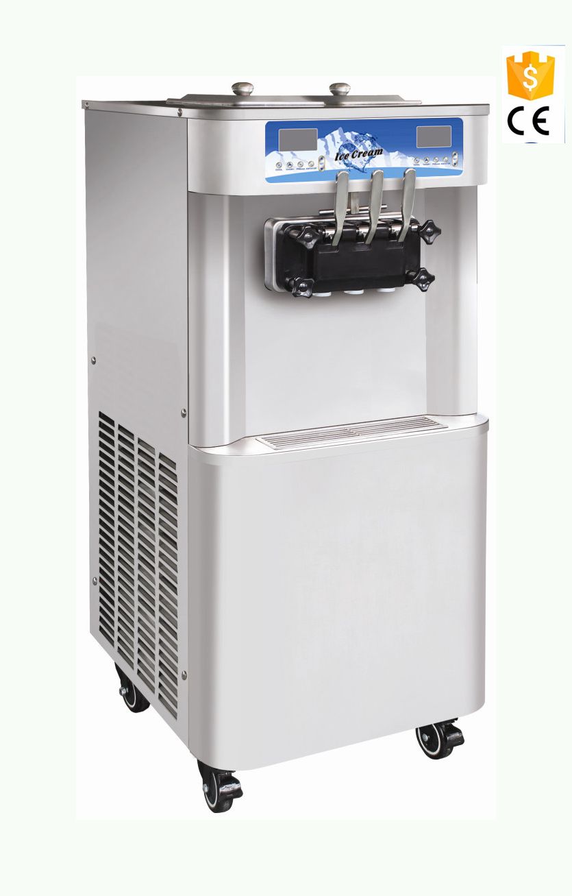 Double system UNISNOW floor standing 3 falvors soft ice cream machine for commercial use factory supply RB3138 CE provide