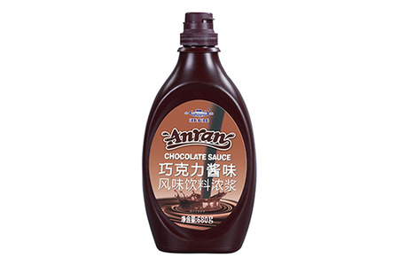 Chocolate sauce flavored beverage syrup