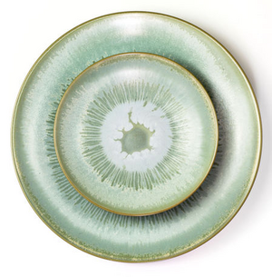 Auberge flat plates with reactive glaze