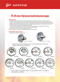 37F, 40F series of high pressure bourdon tube pressure gauges