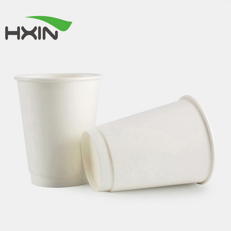 disposable double wall insulated paper cup plain white biodegradable