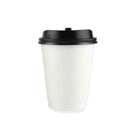 disposable double wall insulated paper cup plain white biodegradable