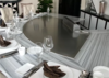 Customized Teppanyaki Grill Table Rectangle , Circle , Semi-Circle Shape
