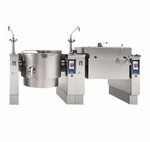 Tilting boiling pan and tilting braising pan