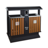 Outdoor sorting trash bin-plastic wood