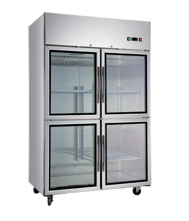 Upright Four small doors refrigerator（Glass Door）