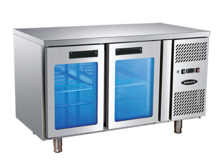 Table Refrigerator-Glass DoorTwo doors Blue light