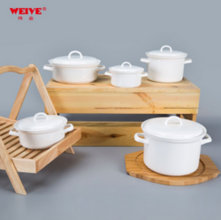 White porcelain—Double Ear Soup Bowls with lid—Durabel porcelain(Not for open flame)