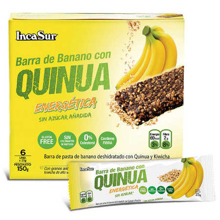 Banana bar with quinoa and chocolate. INCASUR