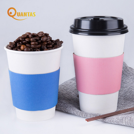 Factory spot disposable kraft cups cover milk tea coffee paper cups heat insulation cup cover
