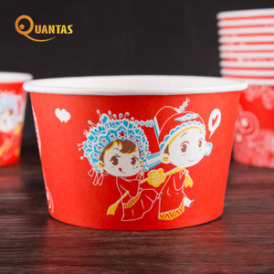 Factory spot disposable thickened paper bowl wedding wedding wedding red paper cup happy words