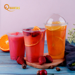 Factory spot disposable PET plastic milk tea cup thickened transparent fruit smoothie cup