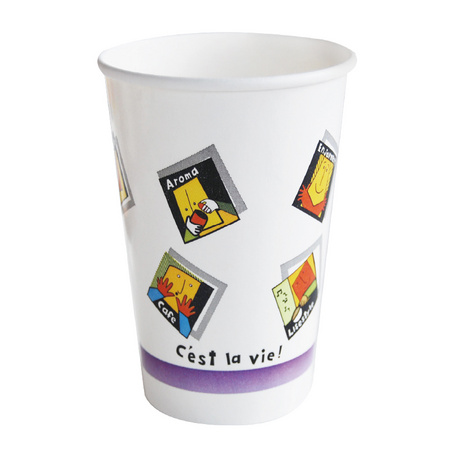 Factory spot disposable paper cup cup cover set with a single layer of thick cold paper cups
