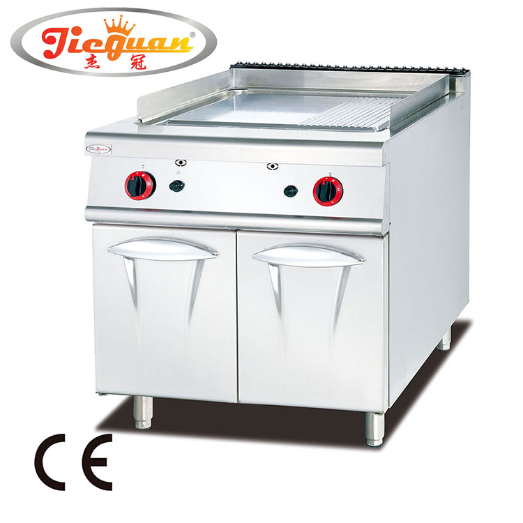 gas griddle with cabinet(1/3 grooved)