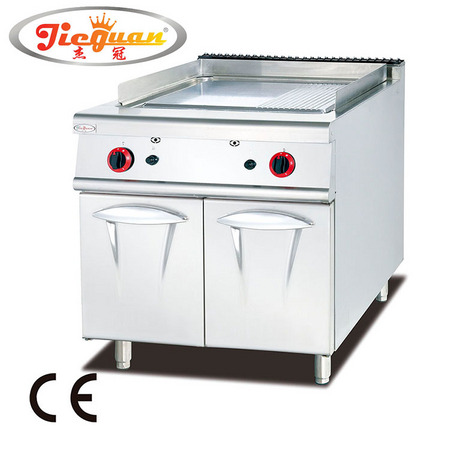 gas griddle with cabinet(1/3 grooved)