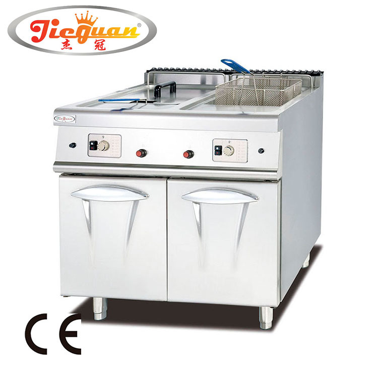 gas fryer with cabinet(2-tank&2-basket)