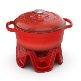 Enamel cooking pot + enamel cooking pot cover + pentagon stove