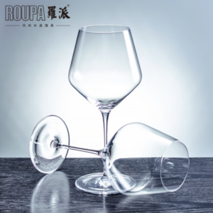 ROUPA Burgundy Glass with Blue Stem 
