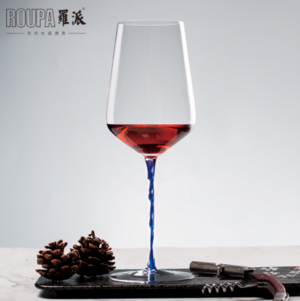 ROUPA Bordeaux Glass with Blue Stem 