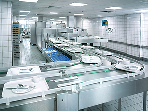Bi-cord conveyor for transporting dirty dishware to the wash-up area
