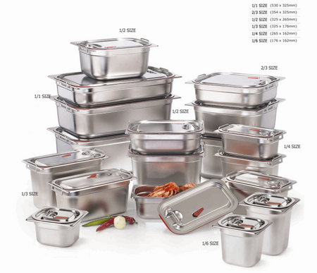 Stainless Steel Air Tight Silicon Cover & Gastronorm Steam Table Pan