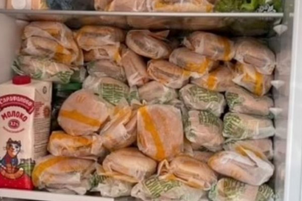 Russian fills entire fridge with McDonald
