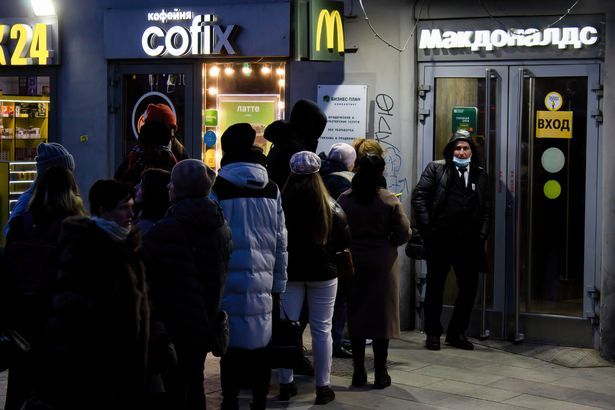 Huge queues outside Russian McDonald