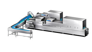 Automatic separation system commercial dishwasher