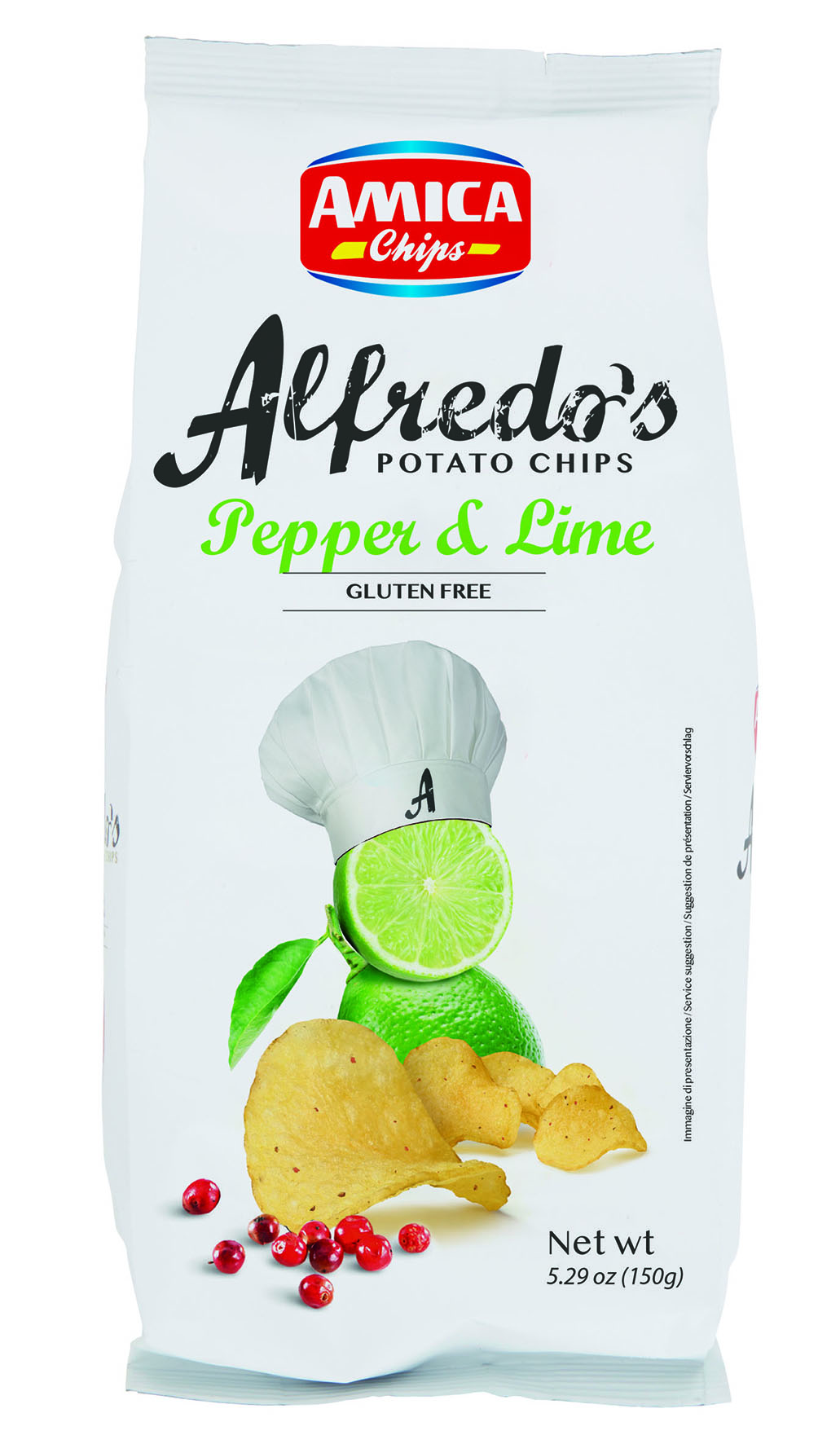 ALFREDO'S CHIPS PEPPER&LIME 150G