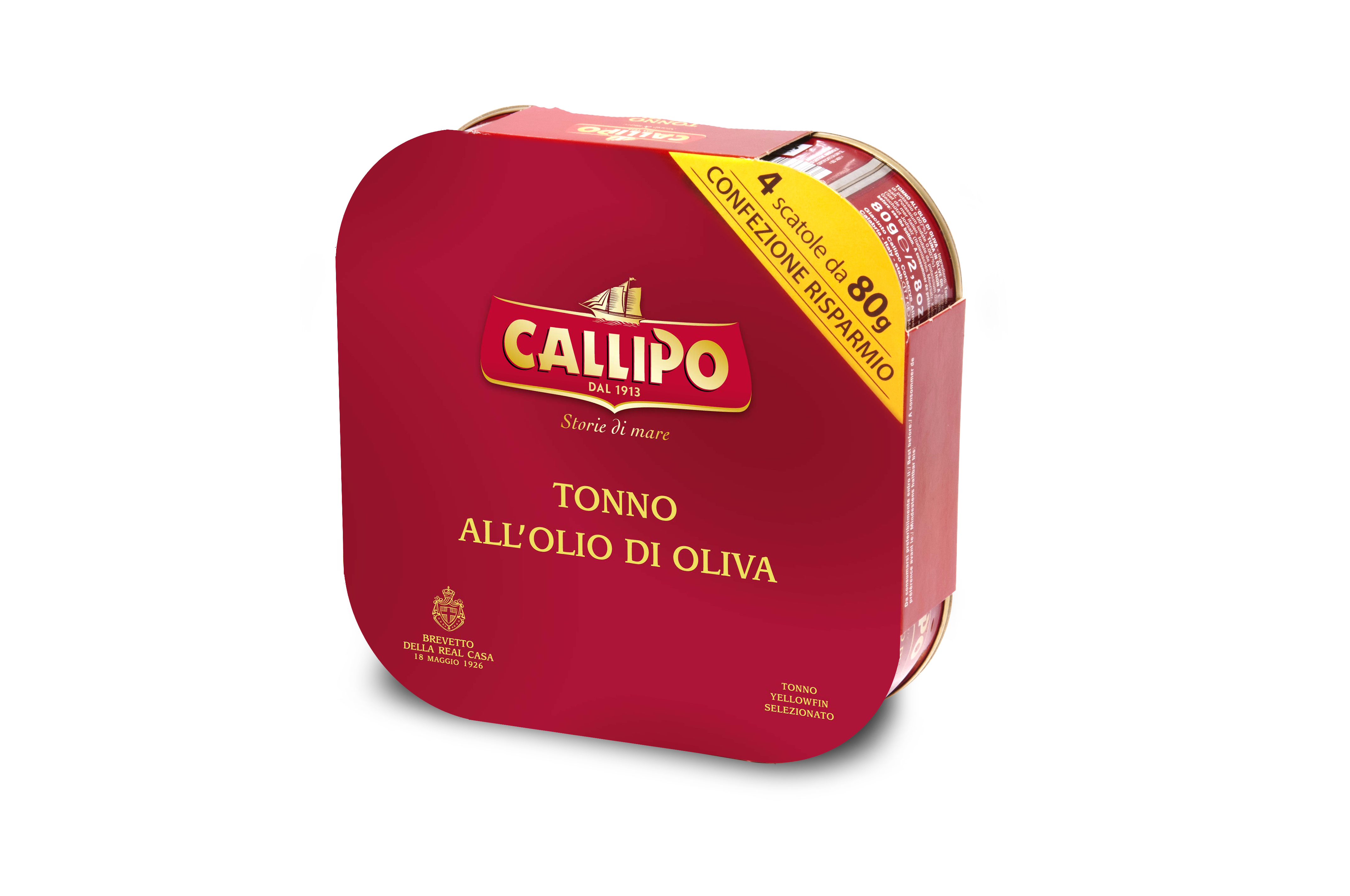 Solid tuna cans in olive oil gr. 80x4