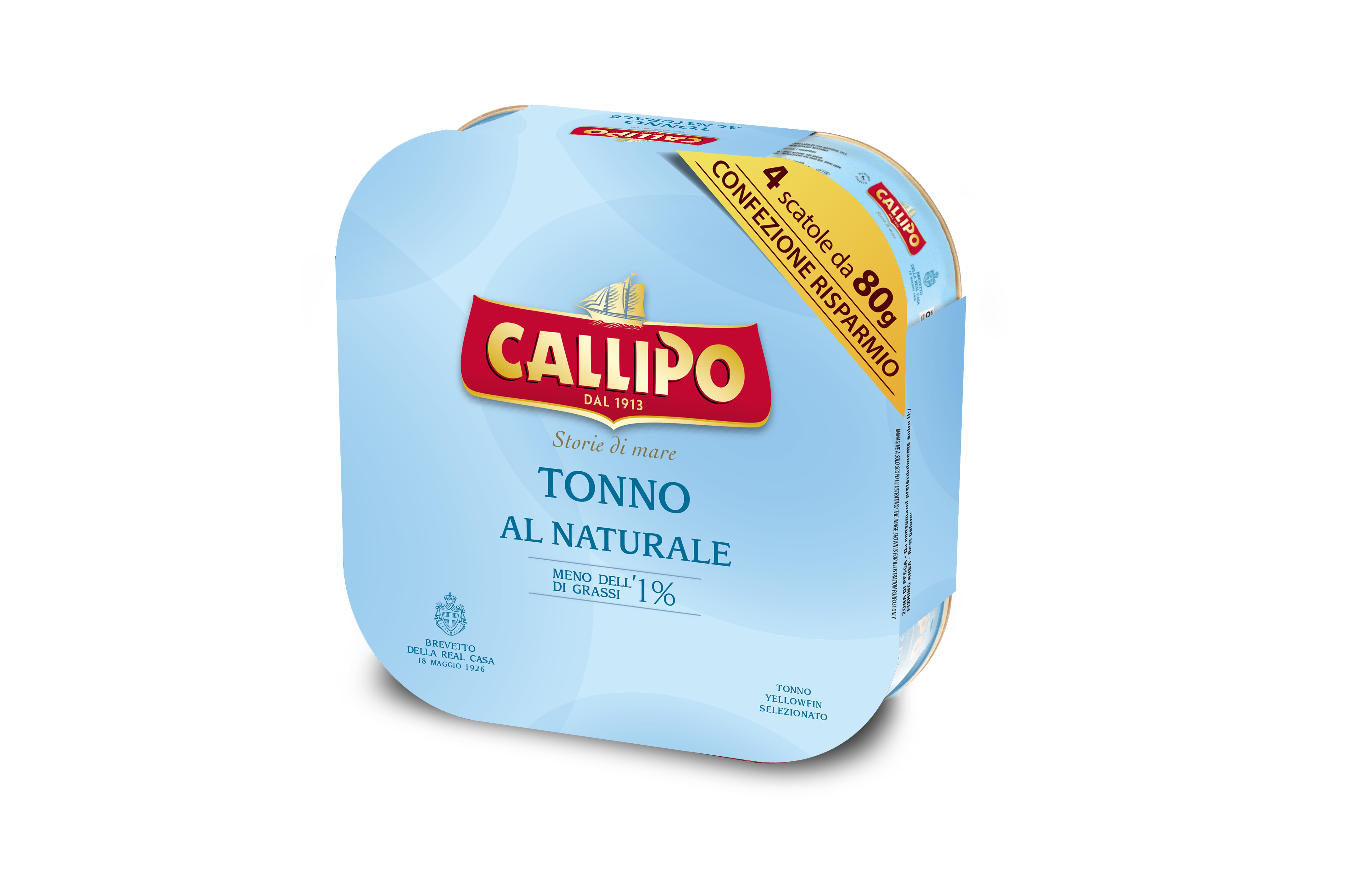 Callipo solid tuna cans in water gr. 80x4