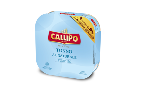 Callipo solid tuna cans in water gr. 80x4