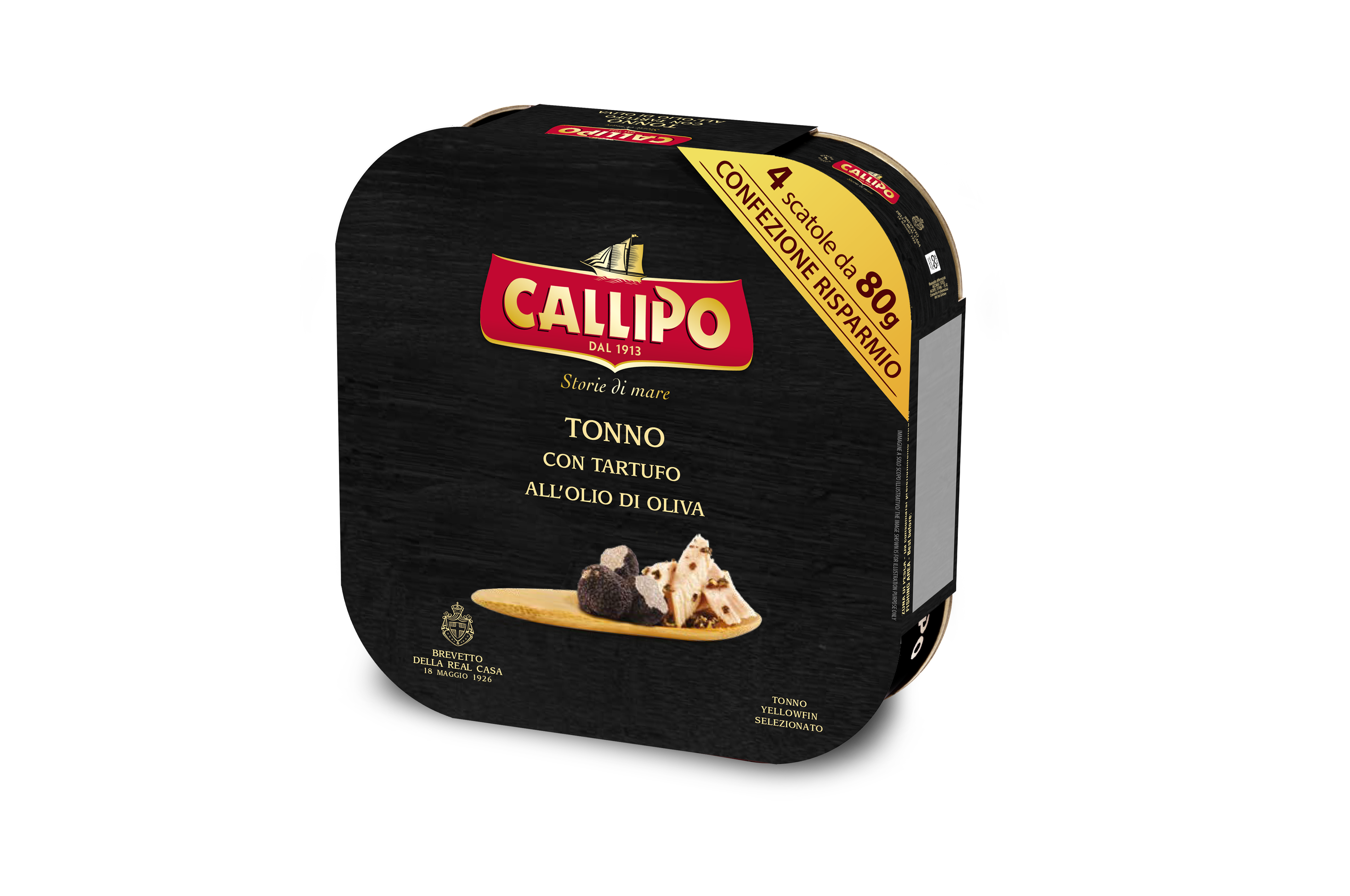 Callipo solid tuna cans in olive oil with Truffle gr. 80x4