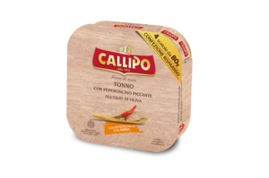 Callipo solid tuna cans in olive oil with Chili gr. 80x4