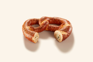 Pretzel filled with herb butter