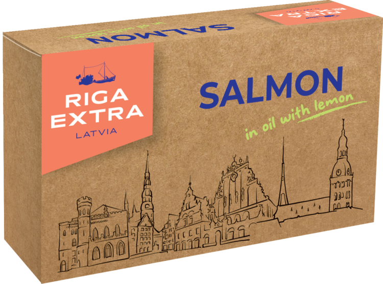 Atlantic salmon in oil with lemon 120g